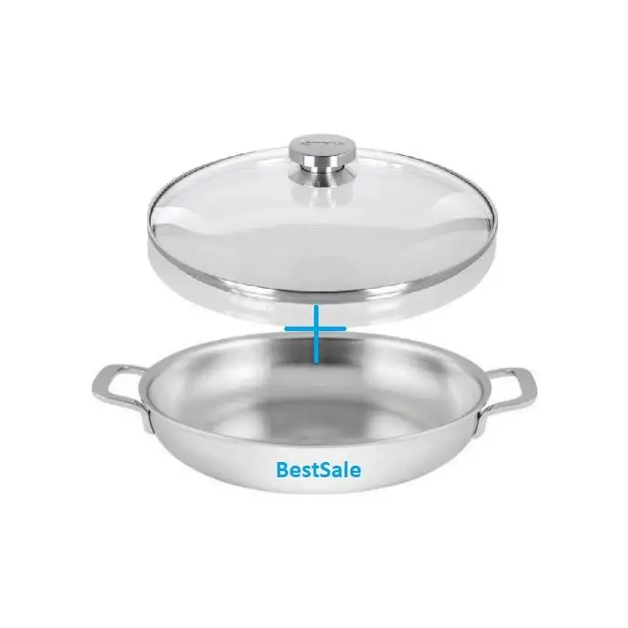 15824 Demeyere Multifunction 7 Poêle à frire 24cm avec 2 Anses et Couvercle en Verre