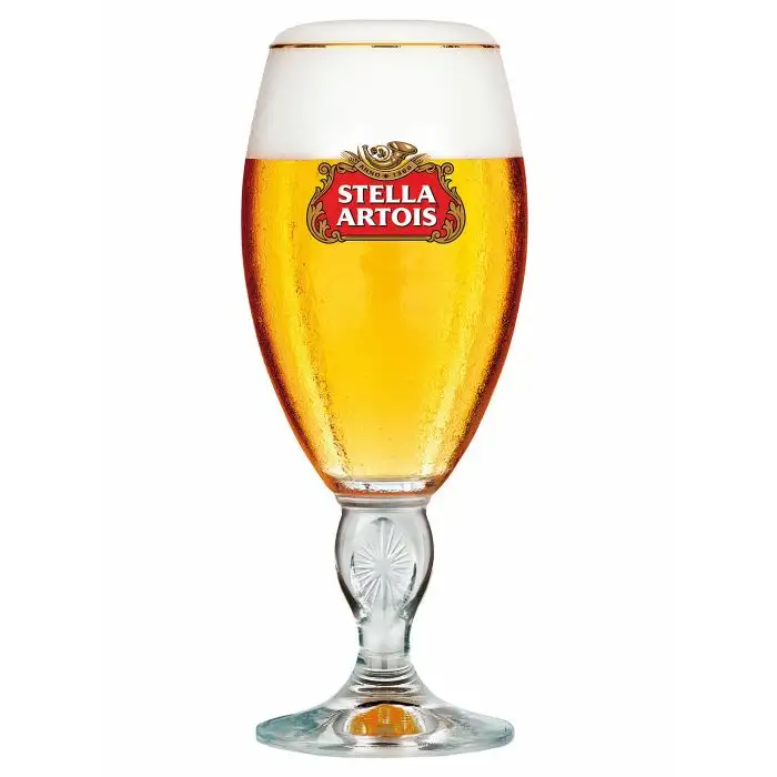 6 Stella Artois Glazen op Voet 25cl
