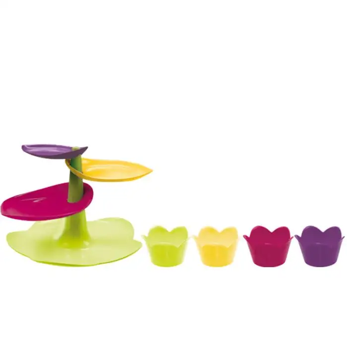 Zak!Designs Sweety Cake Stand with 4 Cupcake Molds