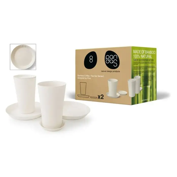 8Pandas 8Pandas Bamboo design coffee/tea Set of 6 Pieces naturel