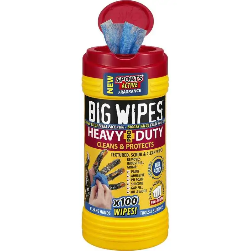 Big Wipes - Lot de 100 lingettes nettoyantes double face ultra-résistantes - 24208020