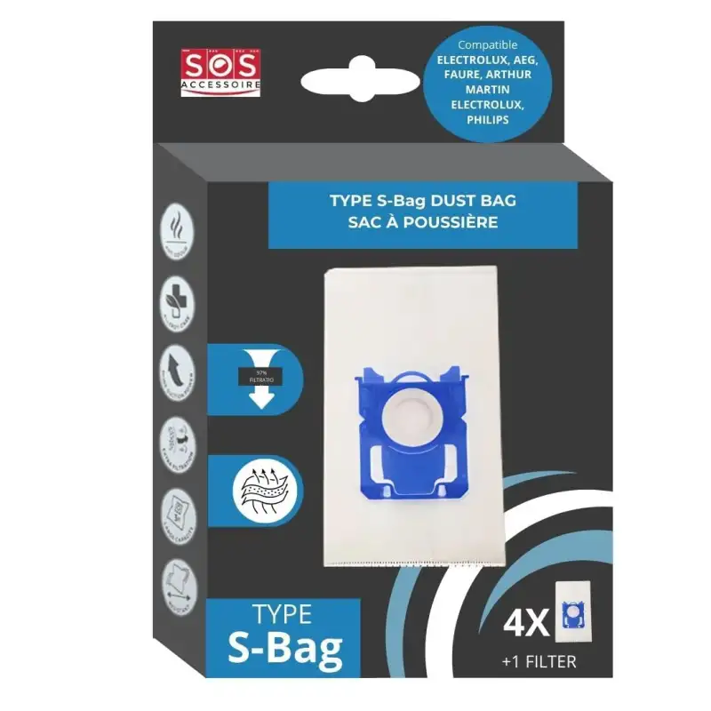 Boite de 4 sacs Aspirateurs Type Sbag Electrolux Fc802103