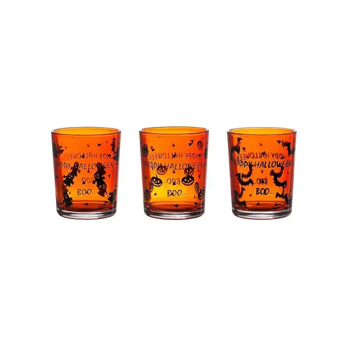 Cosy @ Home Bougeoir Verre Halloween 3 Types Orange
