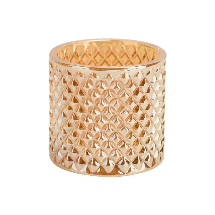 Cosy @ Home Bougeoir Waffle Irise Dore 8,8x8,5xh8cm