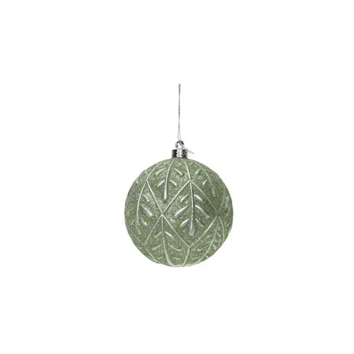 Cosy @ Home Boule Noel Silver Leaves Mint D10cm Plas