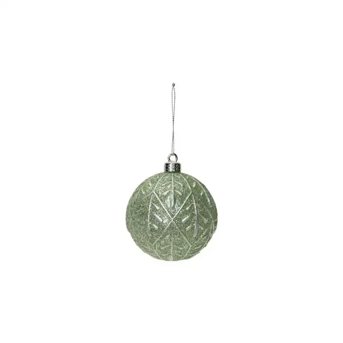 Cosy @ Home Boule Noel Silver Leaves Mint D8cm Plast