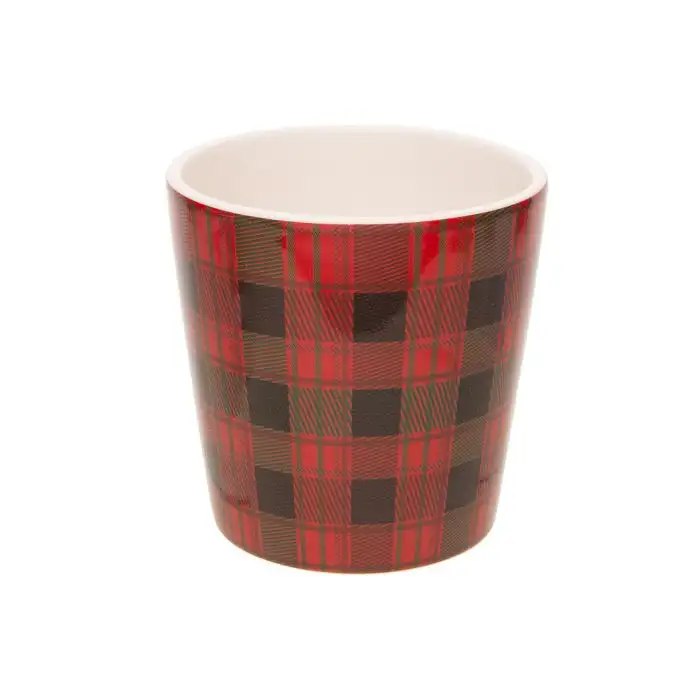 Cosy @ Home Cachepot Tartan Rouge 11x11xh11cm Coniqu