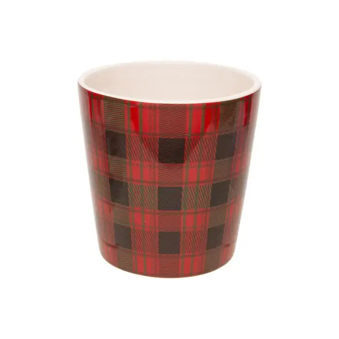 Cosy @ Home Cachepot Tartan Rouge 13x13xh13cm Coniqu