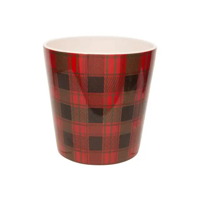 Cosy @ Home Cachepot Tartan Rouge 17x17xh17cm Coniqu