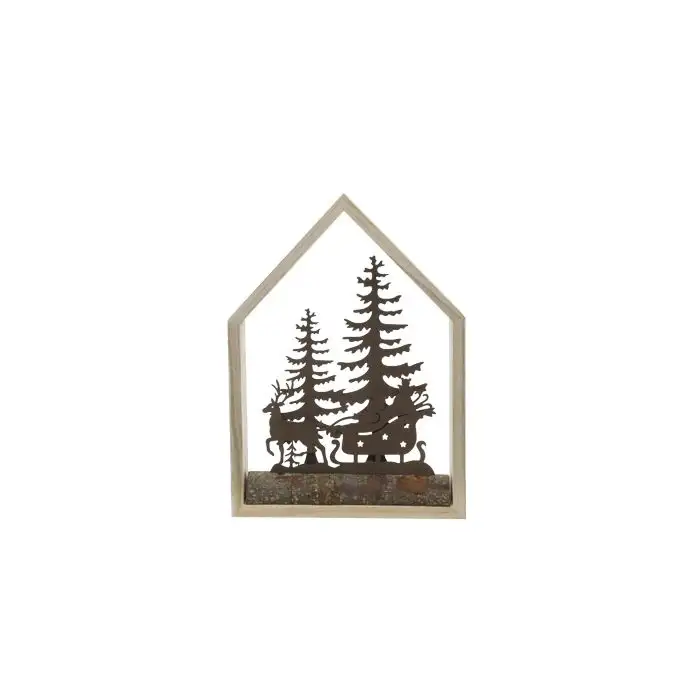 Cosy @ Home Maison Noel Naturel 15x4xh21cm Bois