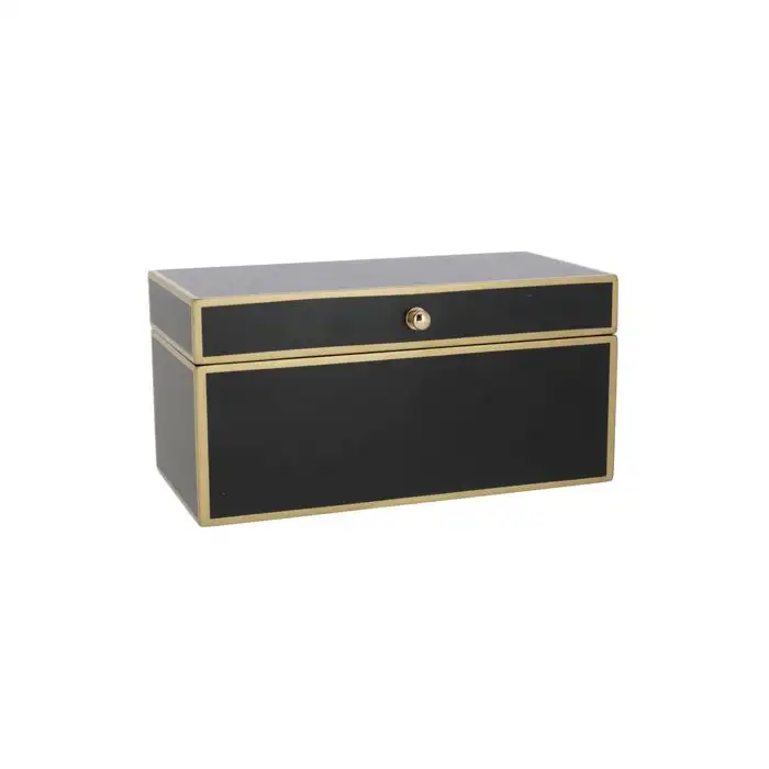 Cosy @ Home Boite Gold Noir 18x10xh9cm Rectangle Mdf