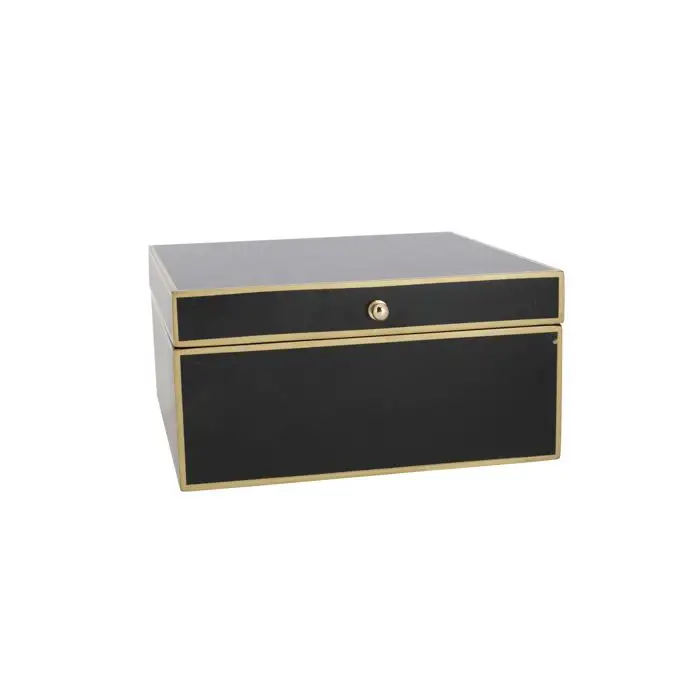 Cosy @ Home Boite Gold Noir 19x19xh9cm Carre Mdf