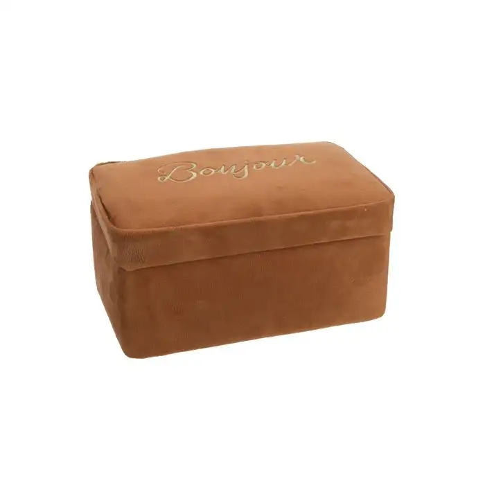 Cosy @ Home Boite A Bijoux Velours Cognac 19x13xh9cm