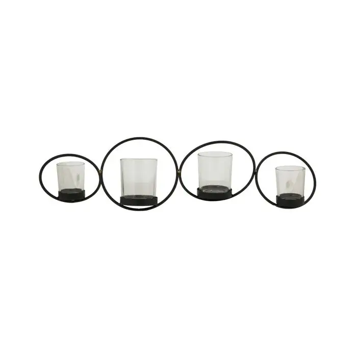 Cosy @ Home Bougeoir Circles 4p Noir 53,5x14xh13,5cm