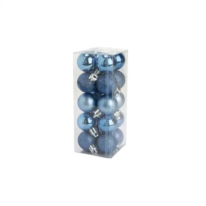 Cosy @ Home Boule Noel Set20 Mix Bleu Fonce D3cm Pla