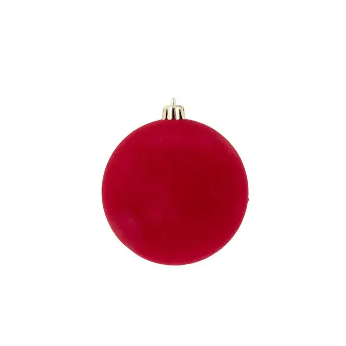 Cosy @ Home Boule Noel Flocked Rouge D10cm Plastic