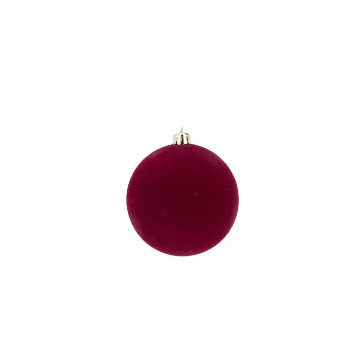 Cosy @ Home Boule Noel Flocked Bordeaux D10cm Plasti