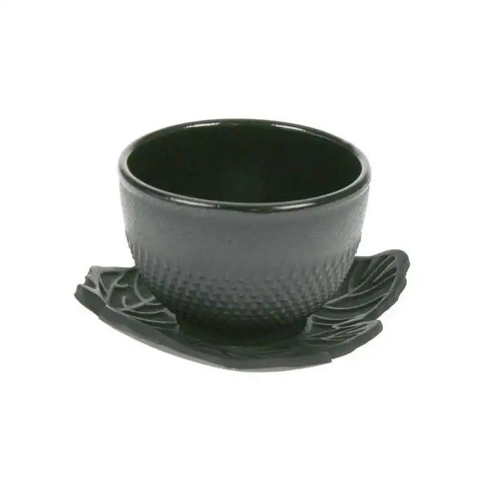 Set a the leaf black 2xtasse+sous-tasse