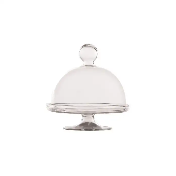 Cloche verre sur pied verre d12xh10cm