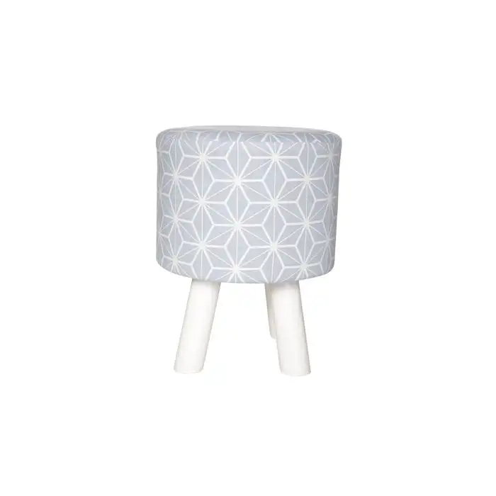 Tabouret geometrique bleu clair rond