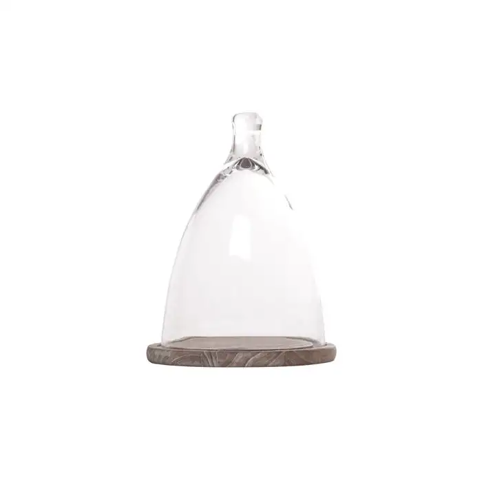 Cloche verre avec base en bois