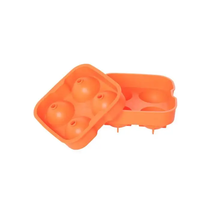Bac a glacons boules orange 4pcs d4.5cm
