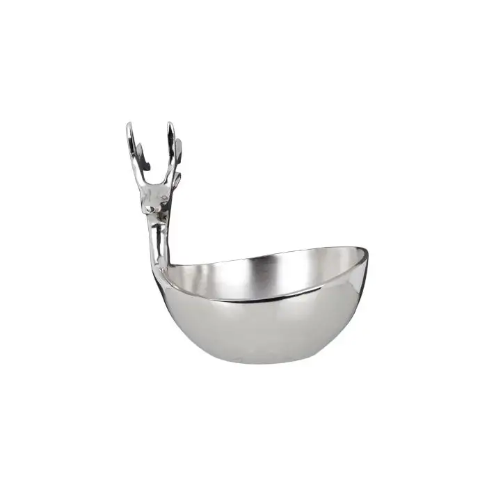 Bol rond cerf aluminium 17x20xh22cm