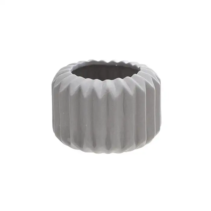 Bougeoir gris porcelaine d8xh5,5cm