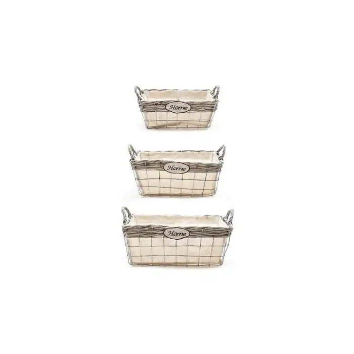 Set3 home panier brun droit avec dentell