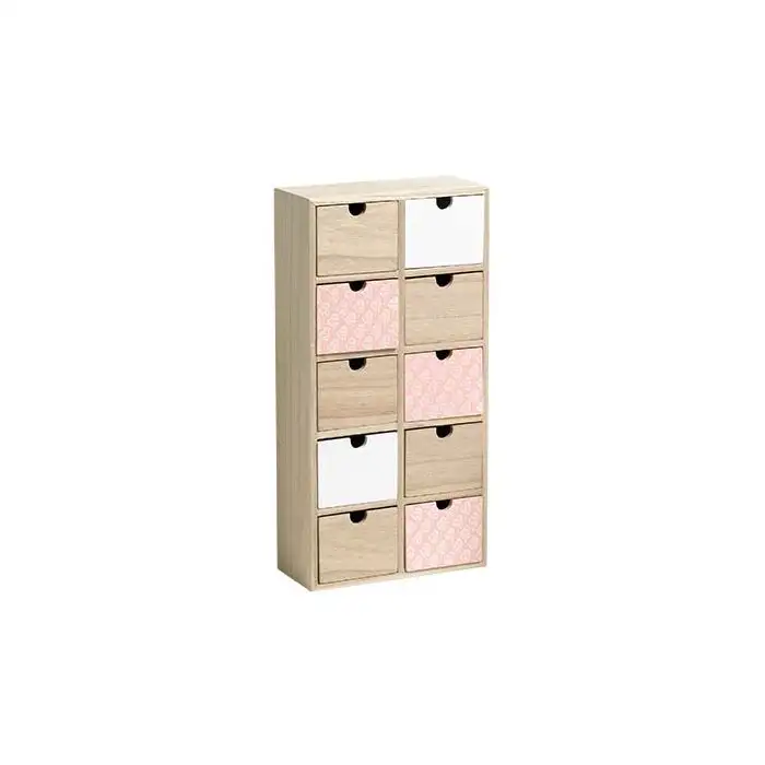 Armoire 10 tiroir peach naturel bois