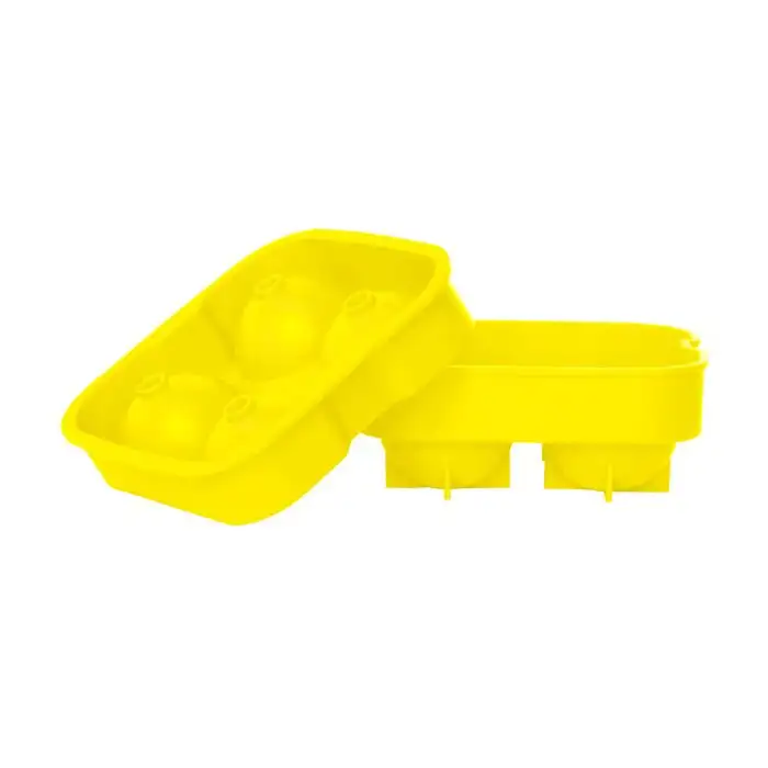 Bac a glacons boules jaune 4pcs d4.5cm