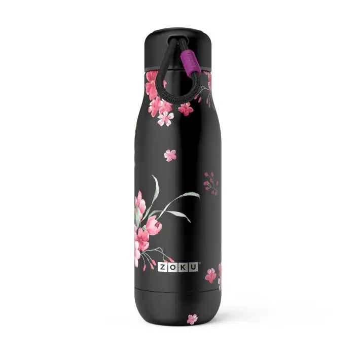 Zoku Hydration Stainless Steel Bottle Midnight Floral 500 ml