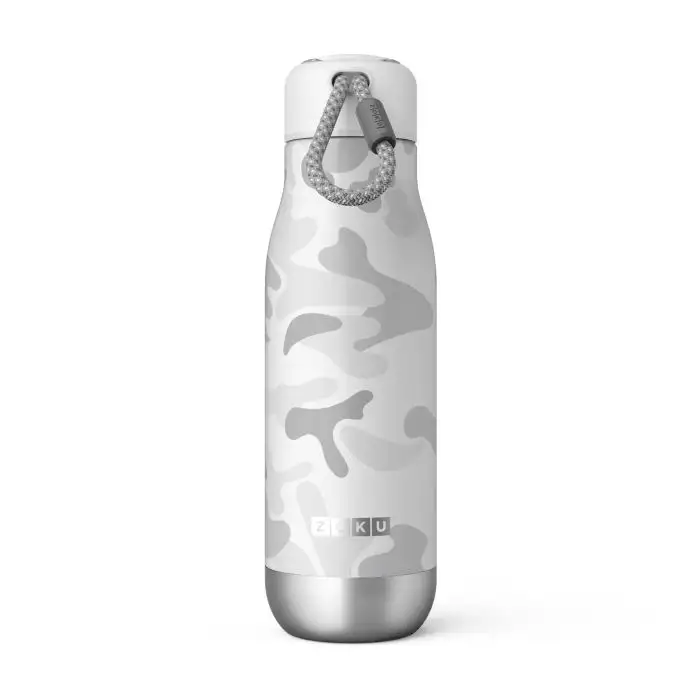 Zoku Hydration Stainless Steel Bottle White Camo 500 ml