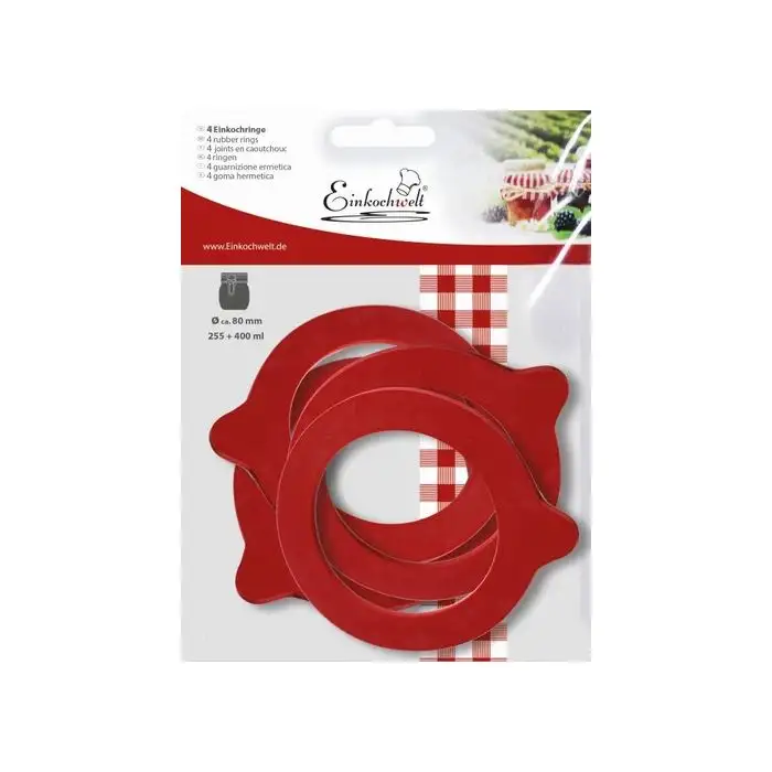 Weck Ekw Set 4 Joints 52x80 (pour Bocal 255 Et 400 Ml) 57001