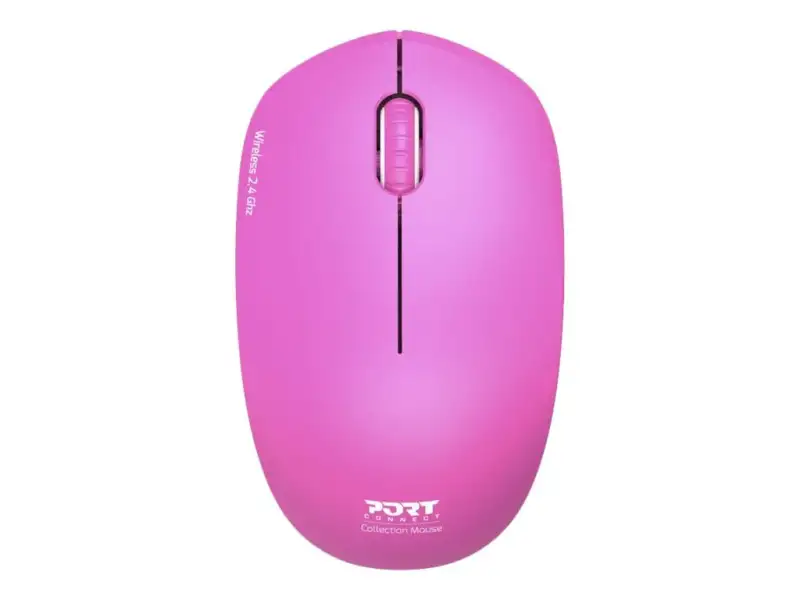 Port Connect Souris sans Fil Collection 2.4 ghz Ultra Compact 1600 dpi ambidextre Rose